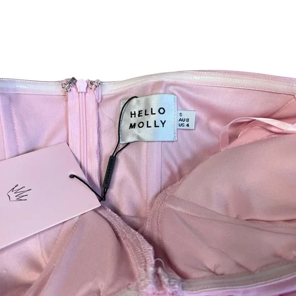 NWT Hello Molly Pink Mermaid Muse Strapless Midi Dress Size 4 *Sold Out Online - Picture 11 of 13